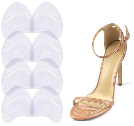 JSHshield Plante du Pied Coussins pour Talons Hauts,(4 paires) gel Métatarsien Coussinets Femmes,Support de Chaussure pour Métatarsalgie Mortons Névrome Soulagement de la Douleur,Taille Unique