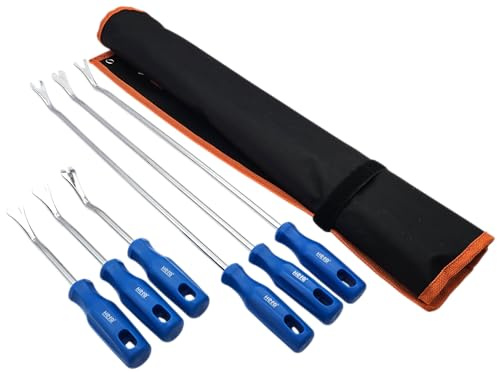 Hero, set di attrezzi di rimozione professionali per clip di rivestimento, clip per porta, leva, leva di montaggio, forcella, rimozione di cuscinetti della porta, 6 pezzi