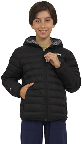 Eddie Bauer Boys' CirrusLite Reversible Lightweight Down Puffer Jacket, Black Onyx, Medium