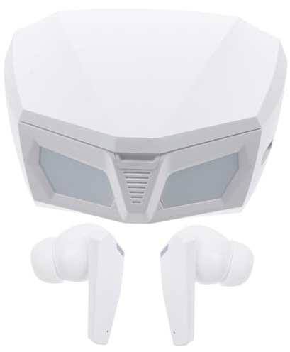 BAZEITFLOW Casque sans Fil -auriculaire Gaming avec Microphone Surround Faible Latence Automatique Blanc Double Mode Compatible