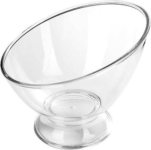 Bol à salade en plastique transparent multifonction pour la maison, bol de service incliné, récipient à fruits et crème glacée, idéal pour la cuisine essentielle pour les aliments frais et les