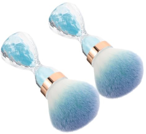 Alipis 2pcs Nail Dust Brush Large Head Soft Bristles Makeup Cleaning Tool for Nails and Brushes Efficient Portable Sky-blue Art Powder Remover