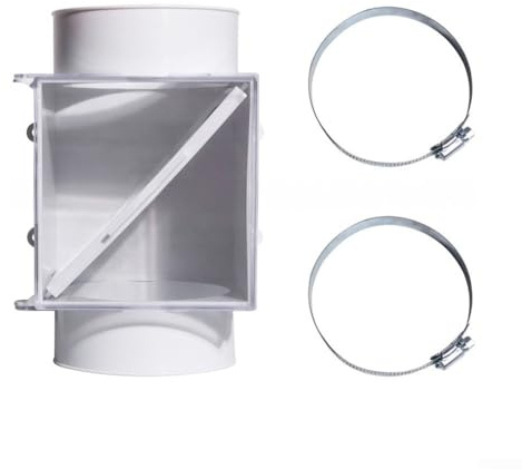 Filtro antipelucchi in plastica di ricambio per asciugatrici elettriche domestiche, 19 cm x 23 cm x 22,5 cm, bianco, compatibile con tubi di sfiato standard (non sono necessarie tubazioni)