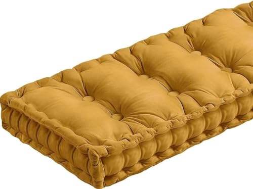 Cuscino per Panche da Interno/Esterno - 120x40,100x40,80x40,100x50 cm - Spessore 8-10 cm Cuscino per Panchina per Giardino, Cucina, Sala da Pranzo, Finestre e Altalene(Mustard Yellow,100x50x10cm)