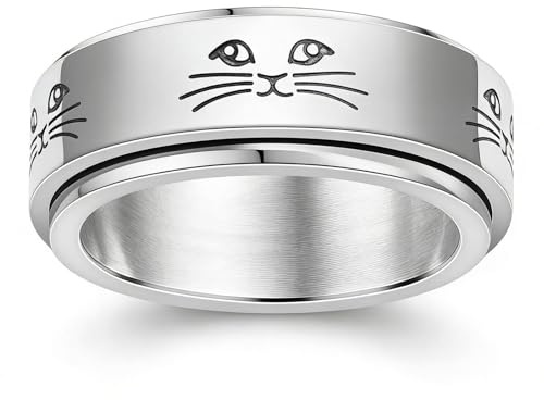 Ring Spinner | Lugnande Rotationsredskap Med Kattmönster | Spin Rings | För Vuxna Döttrar Lugn Flickor Män Tonåringar