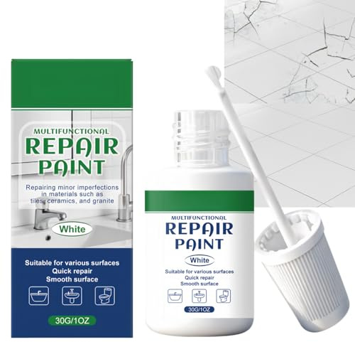 White Paint Touch Up Pen,White Gloss Paint for Walls & Tile Paint,Quick-Drying White Wall Paint Touch Up for Kitchen Cabinets,Bath Enamel Repair Kit for Scratches,Multi-Surface Touch Up Paint Pen