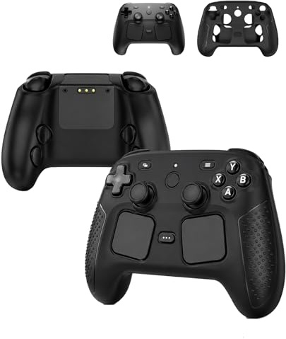for Steam Controller 2 Case – Premium Silicone Protective Skin Cover, Non-Slip Grip Shockproof Anti-Scratch Full Body Sleeve for Controller 2 Gamepad,Black