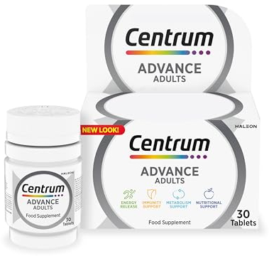 Centrum Advance Multivitamin & Mineral Supplements, 24 essential nutrients including vitamin D, C, Calcium, Daily Multivitamin Tablets, 30 ct
