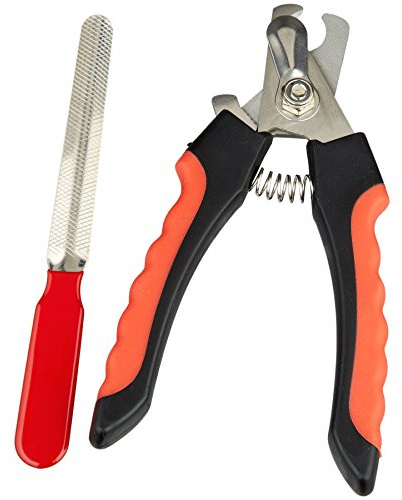scarlet pet | Krallenpflege-Set »Petty« aus Krallenschere mit Schutzvorrichtung und Nagelfeile; aus rostfreiem Edelstahl; für Haustiere wie Katzen, Hunde, Kaninchen (15 cm)