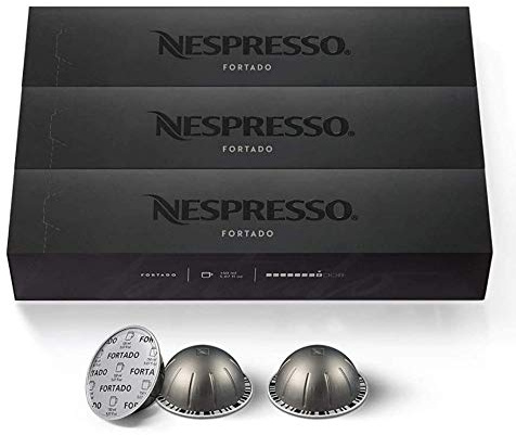 Nouvelle ligne Original Nespresso Vertuo - Café saveur FORTADO, 4 sachets de 40 capsules