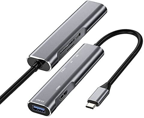USB C to HDMI Adapter for Samsung DeX,DeX Station for Galaxy S25/S24/S23/S22/Note20/10/Tab S9/S8/S7,DeX hub with HDMI 4K,USB3.0,PD 60W,SD/TF Card Slot,Steam Deck,Nintendo Switch