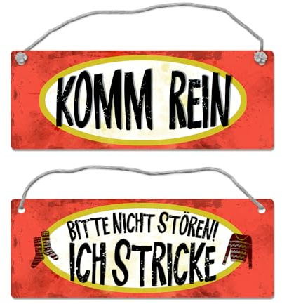 Bitte nicht stören - ich stricke Wendeschild mit Kordel