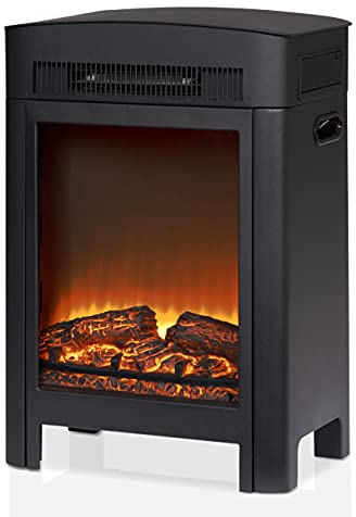 alpina Kaminofen Elektrisch Luzern – Elektrokamin mit Heizung 1800–2000W – Elektrischer Kamin mit Thermostat Heizung – LED Kamin mit realistischem Flammeneffekt – Kompakter Kaminofen Freistehend