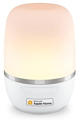 RGBCW WLAN LED Nachttischlampe funktioniert mit Apple HomeKit, Meross RGBCW Dimmbar Atmosphäre Tischlampe für Schlafzimmer Wohnzimmer mit USB-Kabel, kompatibel mit Siri, Alexa, Google, Smartthings