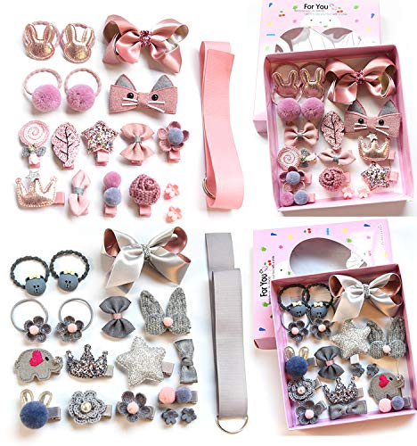 HCliptie 36 Stück Baby Mädchen Haarspangen Nette Haarschleifen Elastische Haargummis Haarschmuck Pferdeschwanzhalter Haarnadeln Set Für Teenager Kleinkinder
