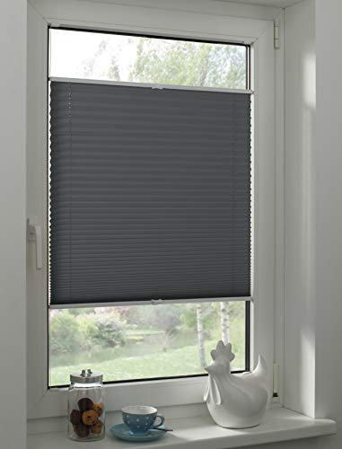 Sunpro24 Plissee auf Maß, Blickdichtes Faltrollo, Montage im Glasfalz mittels Schrauben, Sonnenschutzrollo, (B) 71-80 x (H) 20-80 cm, Hellgrau