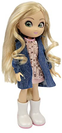 UNIQUE EYES Ledad docka med stora djupa magiska ögon följer dina ögon snygg gymnast Amy Fashion Doll för flickor från 3 år, Precious Games, MYM00100, 25 cm