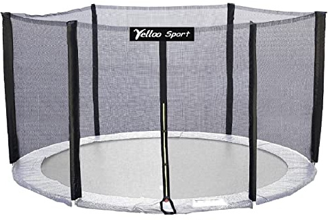 yelloo Skyddsnät Ersättningsskydd Elastisk Trampolin 185 245 305 366 427 cm Hoppa Hoppa över Hoppa (10 ft Nät för, Ø 305 cm (6 Stångar))