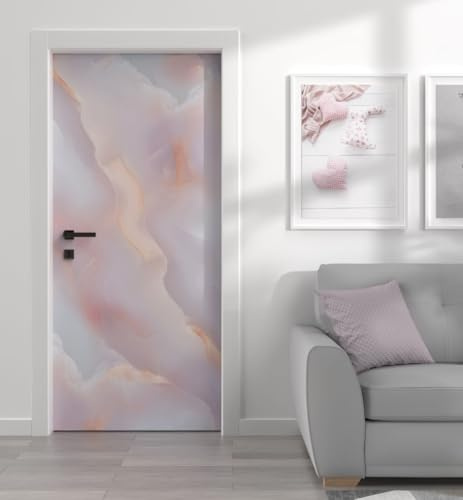 MyMaxxi Türtapete selbstklebend - Einteilige Türfolie 90x200 cm - Motiv: Marmor rosa Türklebefolie zum verschönern & bekleben der Tür - Türaufkleber aus Klebefolie