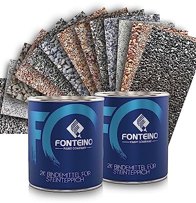 Fonteino Moquette de pierre - Granulat de marbre + liant époxy - Revetement de sol pour Terrasse, bords de piscine - Noir 1-4mm - 25KG