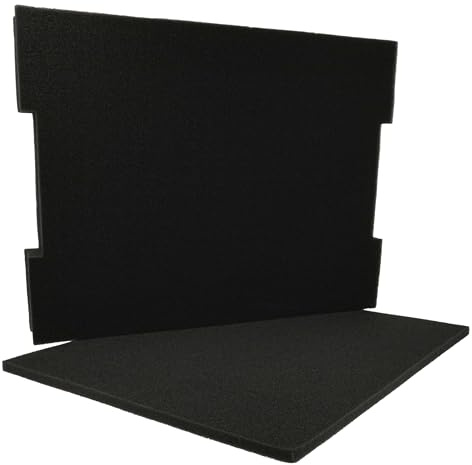 vhbw Schaumstoffeinlage kompatibel mit Bosch L-Boxx 102 Werkzeugkoffer | vorperforierter Schaumstoff, Schwarz