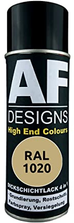 Alex Flittner Designs Spray laque antirouille 4 en 1 RAL 1020 jaune olive pour métal, laque de protection, peinture antirouille en aérosol