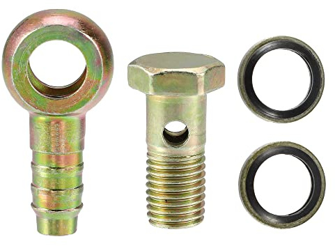QUARKZMAN 1 Satz Banjo Bolzen M12x1.5 Bronze Für Bremsanlage Eisenkupfer | Eisen & Kupfer, Bronzefarben, M12x1.5, 12mm ID, 12mm OD, Schraube 19x34mm, Kugel 24x48mm
