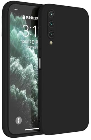 Topme Funda para Xiaomi MI A3 (6.09 Inches) Carcasa Caja Case Estuche, Funda Protectora de Piel de Silicona TPU - Negro