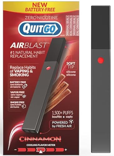 Stop Smoking Smokeless Inhaler with Soft Tip Chewable Mouth Grip for Maximum Relief, Oral Fixation Support, Clinically Studied, Oxygen Inhaler Quit Smoking Aid (Cinnamon Inhaler, 1 Pack)