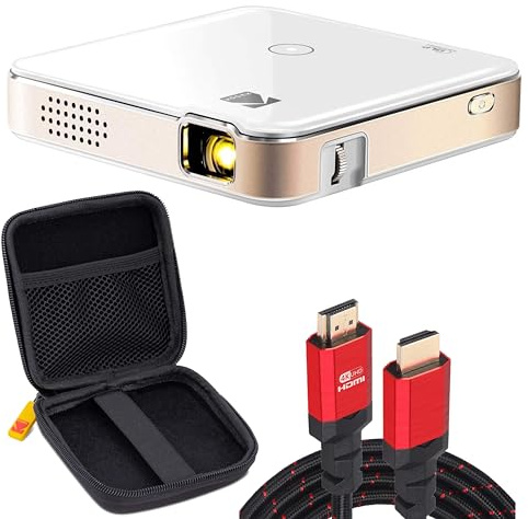 KODAK Luma 150 Ultra Mini Pocket Pico Projector - Built in Rechargeable Battery & Speaker, 1080P Support Portable Wireless LED DLP Video Travel Projector with Carrying Travel Case & 6FT HDMI Cable