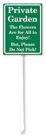 Geroclonup Schild mit Pfahl Die Blumen sind für alle zu genießen, aber bitte nicht wählen Sie die Blumen, 20 x 30 cm, stabiles Aluminiumschild für Hof, Garten, Rasen, Straße, Outdoor