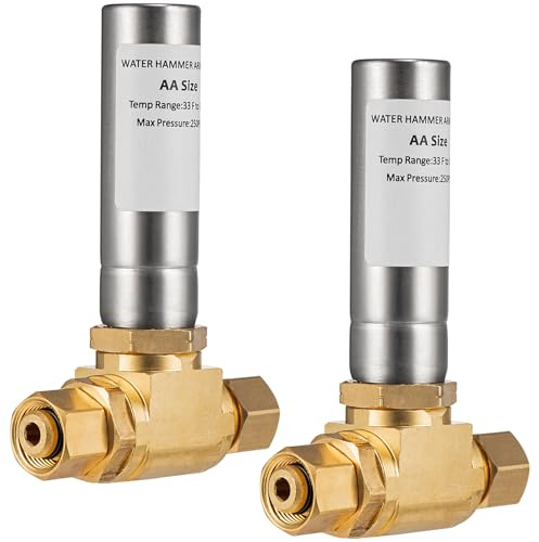 (2 Pack) Lidertik Water Hammer Arrestor 3/8 Compression Stainless Steel Chamber For Pipe LI-XSTSC-231-2-FM(2 PCS)
