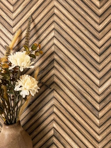 Newroom Tapete Braun Vliestapete Holz - Holztapete Modern Hellbraun Beige Paneele Fischgräten Holzwand Boho Fischgrätenmuster Lamellen inkl. Tapezier-Ratgeber