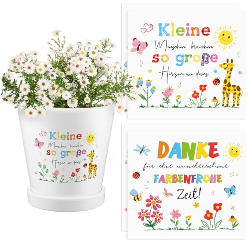 Faccito 4 Aufkleber für den Blumentopf Dankeschön, Bunte Zeit