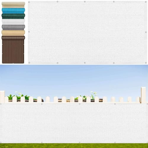 Pantalla para Balcón 65 x 300 cm Protección de Privacidad Privacidad de Balcón y Pantallas con Cuerda y Bridas para Jardín Balcón, Blanco