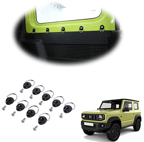Gancio per bagagliaio auto, fibbia ad anello a D per Suzuki Jimny 2019-2024, per il fissaggio di borse bagagli, 9PCS bagagli in rete, accessori interni auto