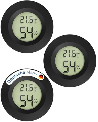 MAVORI® 3 pcs. Mini thermomètre hygromètre intérieur petit thermometre digital : Mesure précise de l'humidité intérieure et thermometre interieur pour la mesure de la température et de l'humidité