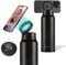 Isolierte Wasserflasche mit magnetischer Handyhalterung, kompatibel mit MagSafe und iPhone, Edelstahl-Wasserflasche für Sport, Reisen, Schule, heiß 12 Stunden kalt, 24 Stunden, 680 ml (schwarz)
