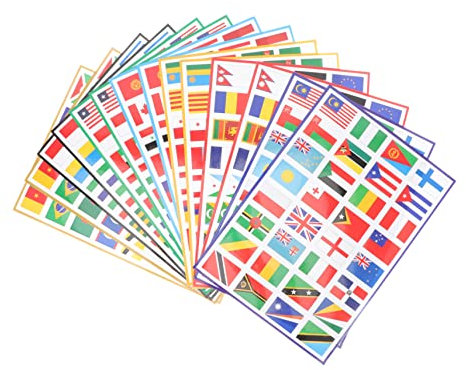 SAFIGLE 4sätze Weltflaggen Aufkleber Für Sportevents Selbstklebende Gesichtssticker Für Fußball-Fans Für Und Internationale Wettbewerbe