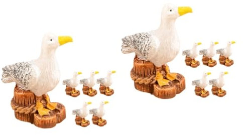 BESPORTBLE 12stücke Mini Möwen Skulpturen Dekorative Seemöwe Figuren Für Garten Wohnzimmer Büro Für Miniatur Landschaften Und Küsten-deko