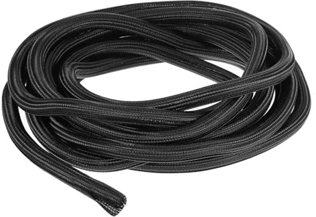 sourcing map 25 Ft - 3/4 Inch Split Sleeving, Braided Cable Sleeving, PET Cable Management Wire Sleeve Cord Protector, Wire Wrap Loom Tube for Office Home Devices, Black