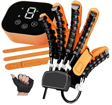 XGXHIN Guantes de rehabilitación de Mano robótica para Accidentes cerebrovasculares, Dispositivo de Entrenamiento de Dedos de Fuerza Ajustable para recuperación de hemiplejia