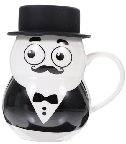 Ciieeo Taza De Desayuno Con Muñeco De Nieve 400ml Cerámica Diseño Navideño Tapa Ideal Para Navidad