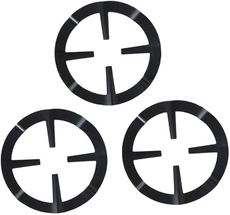 Support de Cuisinière à Gaz 3 Pcs en Acier Inoxydable Noir | Anti-skid, pour Petits Pots et Casseroles, Usage la Cuisine et Restaurant