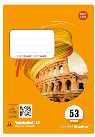 Staufen Style Cuaderno de ejercicios de vocabulario - 5 cuadernos de ejercicios, 32 hojas cada uno, DIN A5, regla tamaño 53 (vocabulario con línea central), papel de 80 g/m
