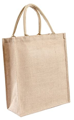 VALICLUD Jutebeutel Einkaufstasche Aus Jute Aufbewahrungstasche Freizeit-jutetasche Tragbare Tasche Für Täglichen Gebrauch Mit Innenschutz Aus Wasserdichter Pe-folie