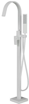 BERNSTEIN - Robinet Mitigeur Baignoire sur pied en Laiton Chrome 116cm + Douchette & Flexible 1,5m, Design Moderne + Cartouche céramique - NT3311 2.0
