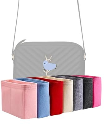 Xoppia Bag Organizer Kompatibel mit YSL LOU Kameratasche Filzeinsatz Liner für Frauen Handtasche (Schwarz, Stil B: Seitlicher Reißverschluss)