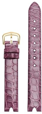 hoosouk Lederarmband für OMEGA De Ville Lederarmband V-förmige Öffnung Schraubstange Damenuhr(Light purpleg)