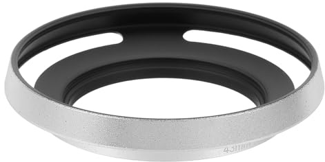 PATIKIL Paraluce Da 43mm Paraluce Universale Sottile In Metallo Argento | Cavo Curvato A Ventilazione Filettato, Per Fujifilm Per Nikon Per Pentax